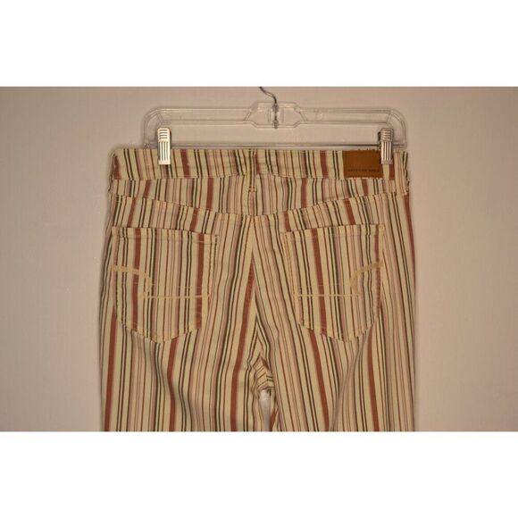 American Eagle Women's 10 Stretch High Waisted Striped Skinny Ankle Jeans - Picture 3 of 12